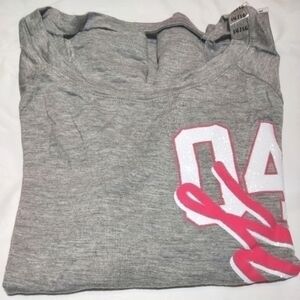 Justice "04" Logo Peek-A-Boo Rear Cap Sleeve Active T-Shirt- 14/16